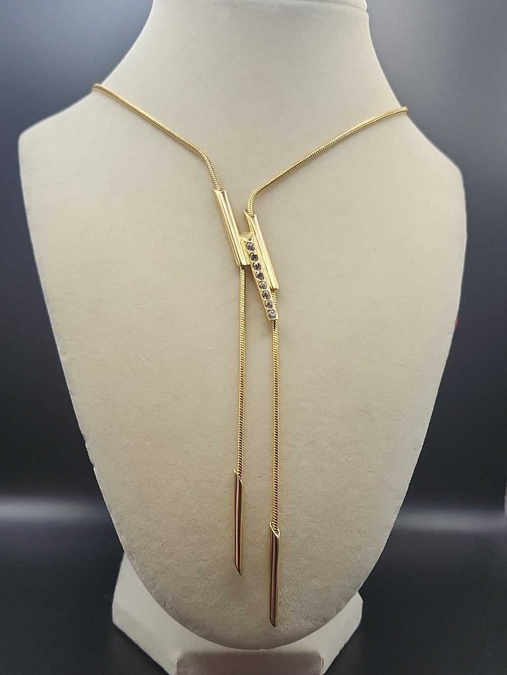 Joan Rivers Gold Crystal Drop Lariat Necklace